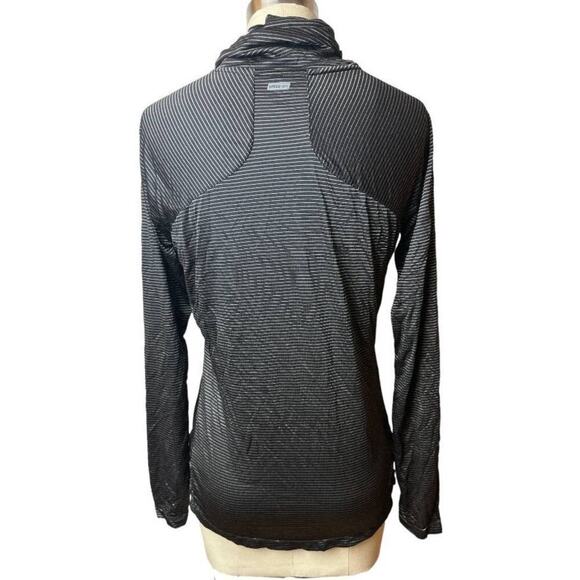 Moret Ultra Black Gold Stripe Turtleneck Athletic Layer Top Women's Size M - Picture 3 of 10